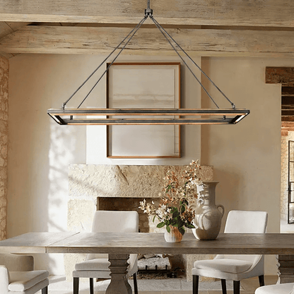 Knight Black Rectangular Chandelier 48"/62"-Nobipets