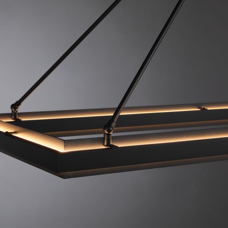Knight Black Rectangular Chandelier 48"/62"-Nobipets