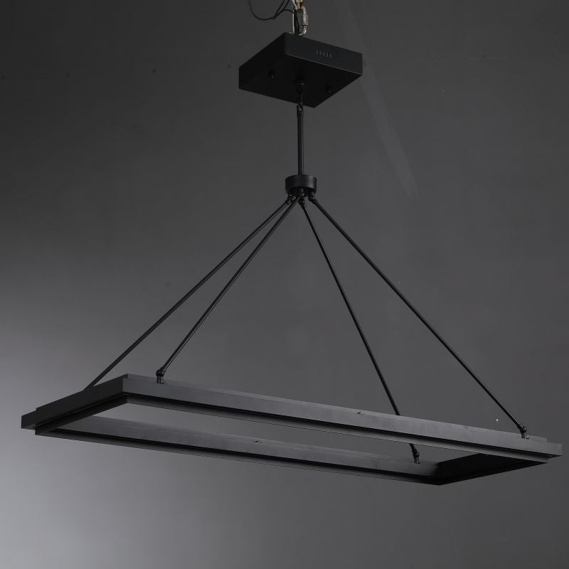 Knight Black Rectangular Chandelier 48"/62"-Nobipets