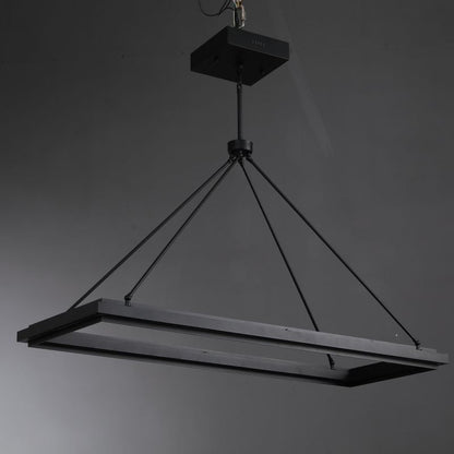 Knight Black Rectangular Chandelier 48"/62"-Nobipets
