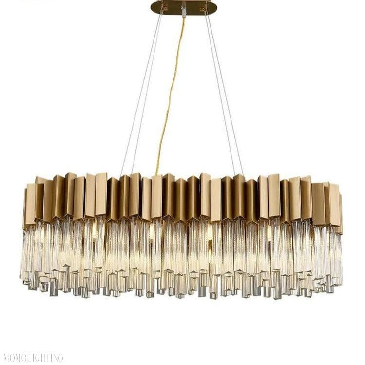 Kubica Oval Crystal Chandelier-Nobipets