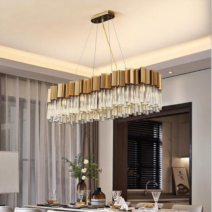 Kubica Oval Crystal Chandelier-Nobipets