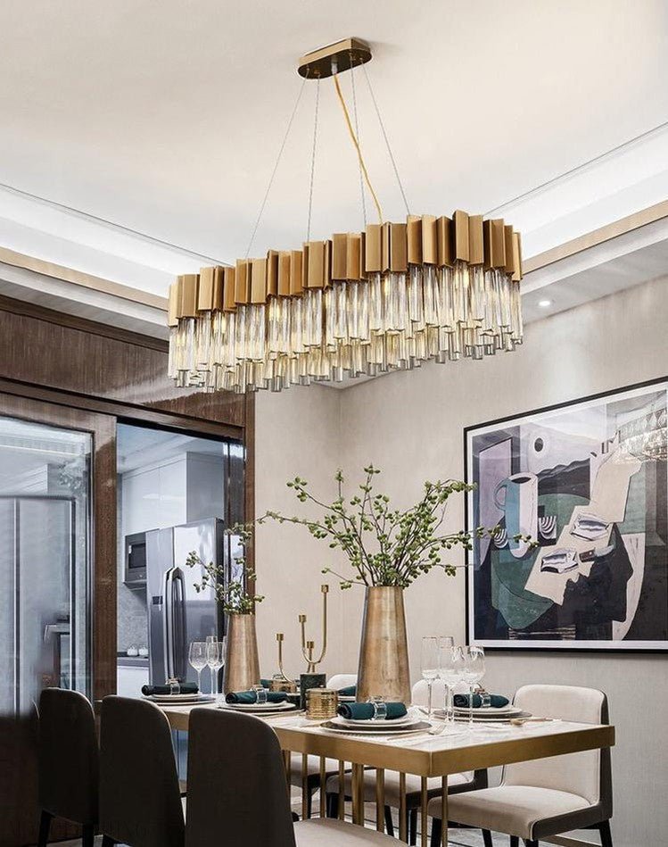 Kubica Oval Crystal Chandelier-Nobipets