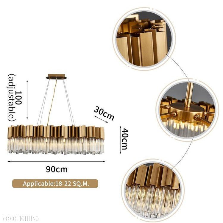 Kubica Oval Crystal Chandelier-Nobipets
