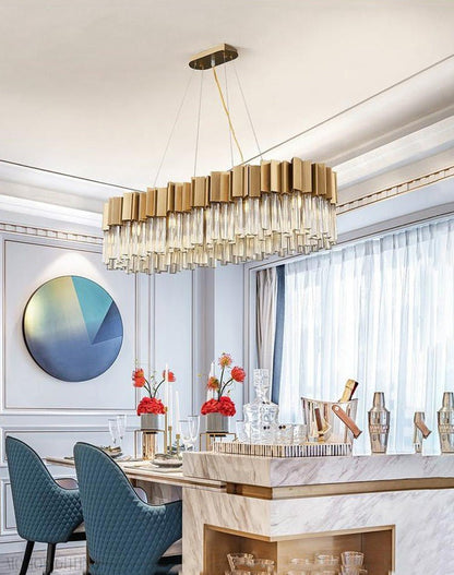 Kubica Oval Crystal Chandelier-Nobipets