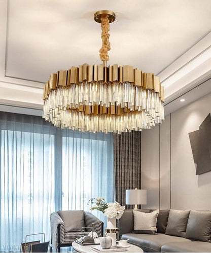 Kubica Round Crystal Chandelier-Nobipets