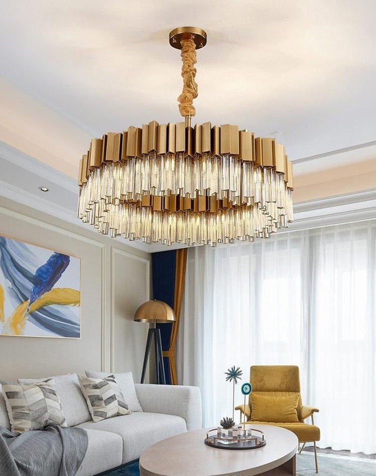 Kubica Round Crystal Chandelier-Nobipets