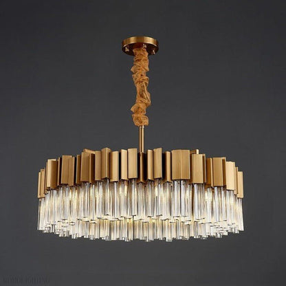 Kubica Round Crystal Chandelier-Nobipets