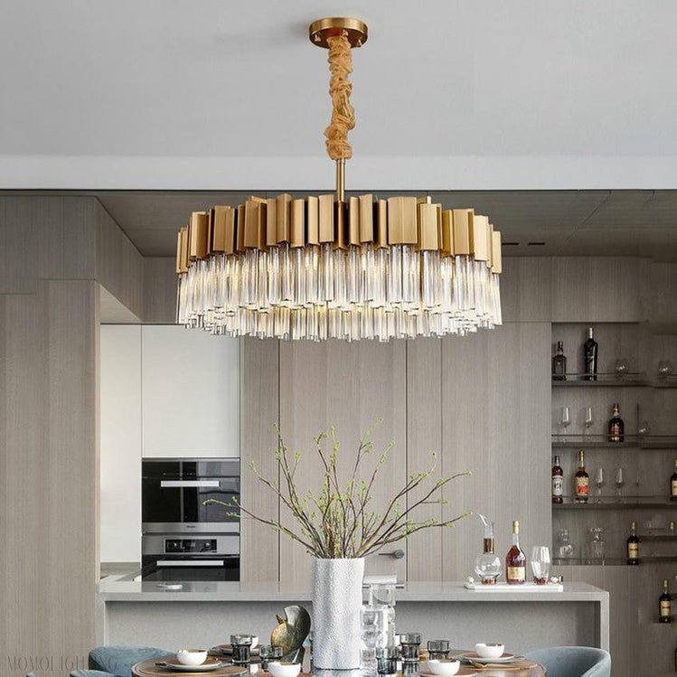 Kubica Round Crystal Chandelier-Nobipets