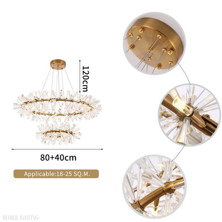 Kylia 2 Tier Ring Crystal Chandelier 60”-Nobipets