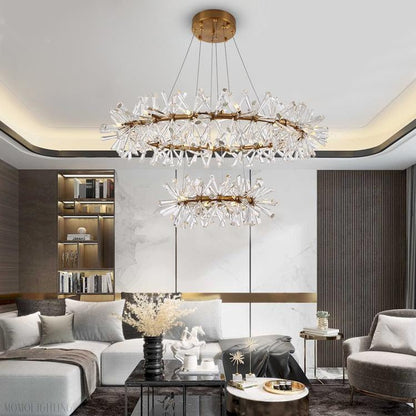 Kylia 2 Tier Ring Crystal Chandelier 60”-Nobipets
