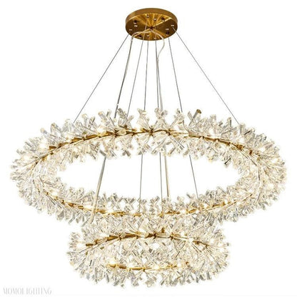 Kylia 2 Tier Ring Crystal Chandelier 60”-Nobipets