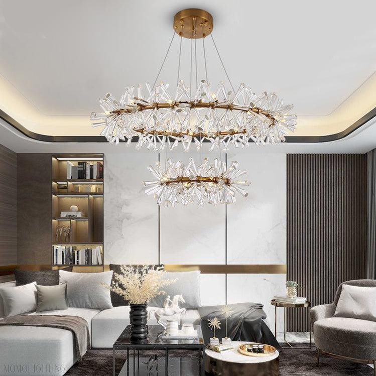 Kylia 2 Tier Ring Crystal Chandelier 72”-Nobipets