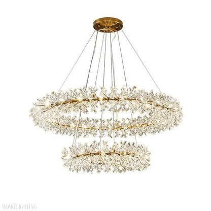 Kylia 2 Tier Ring Crystal Chandelier 72”-Nobipets