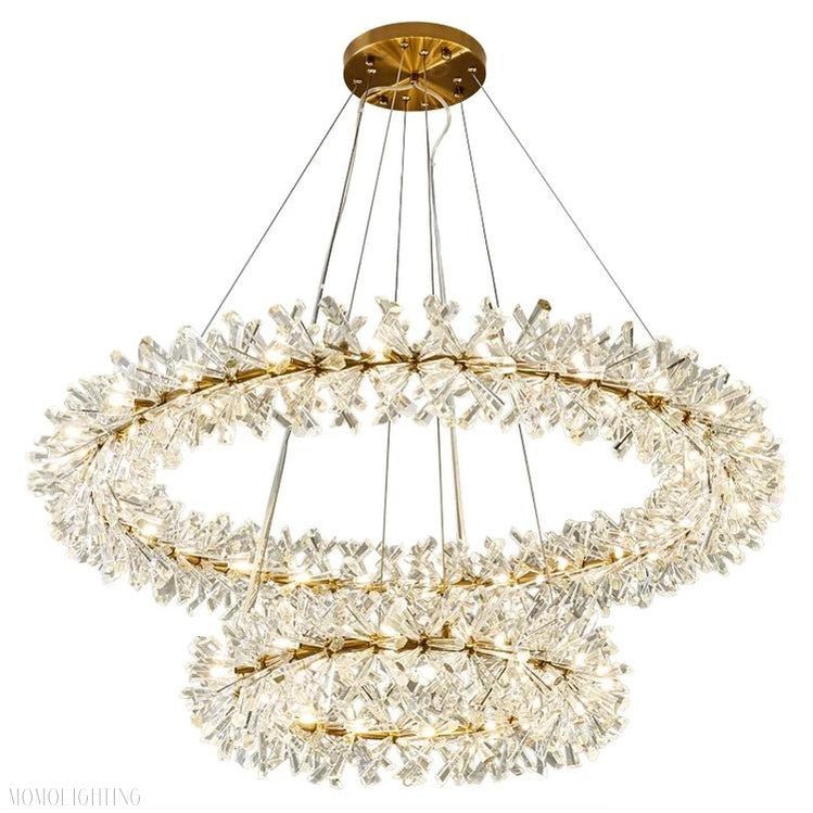 Kylia 2 Tier Ring Crystal Chandelier 72”-Nobipets