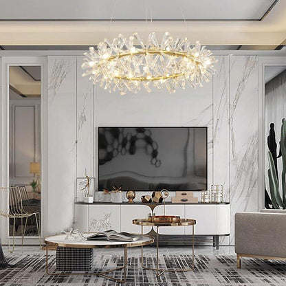 Kylia Ring Crystal Chandelier-Nobipets