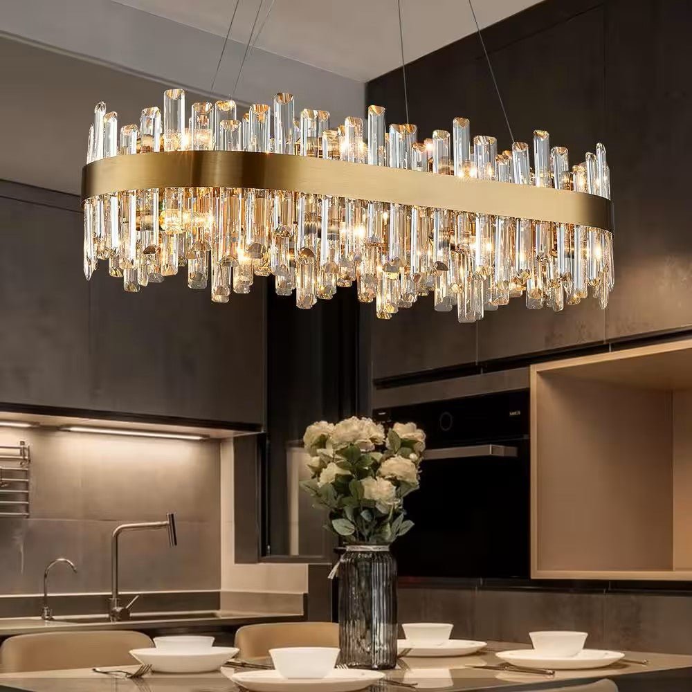 Lam Crystal Oval Chandelier-Nobipets