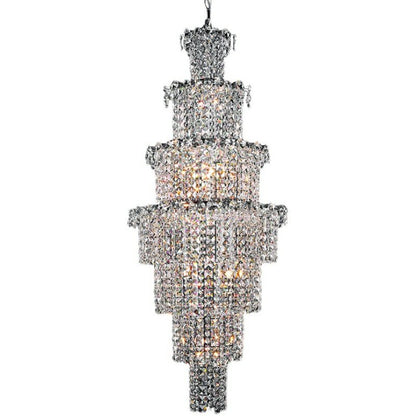 Large Multi-pieces Crystal Chandelier Stylish Ceiling Light Fixture For Foyer Living Room Staircase-Nobipets