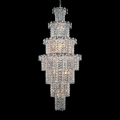 Large Multi-pieces Crystal Chandelier Stylish Ceiling Light Fixture For Foyer Living Room Staircase-Nobipets