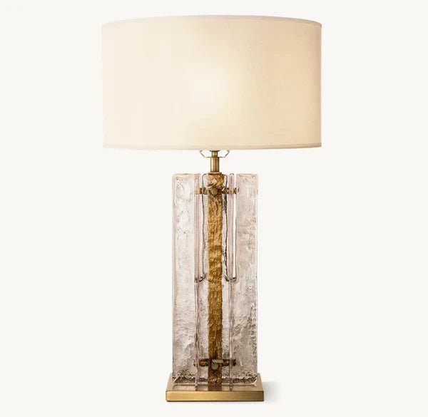 Lattic Smoke Glass Table Lamp