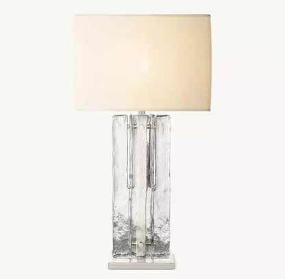 Lattic Smoke Glass Table Lamp