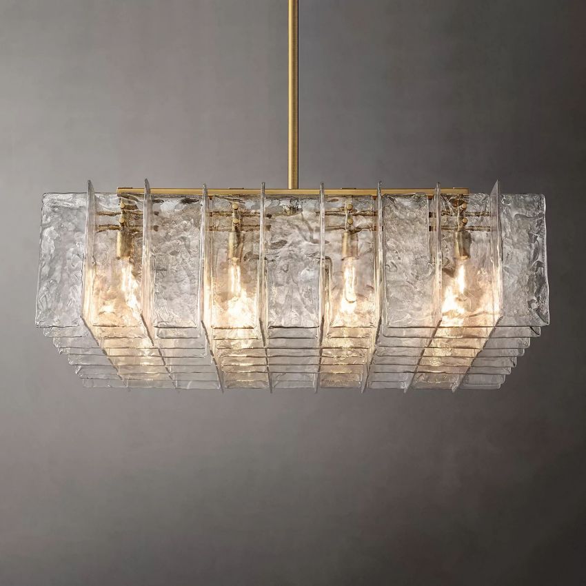 Lattic Square Glass Chandelier 49"-Nobipets