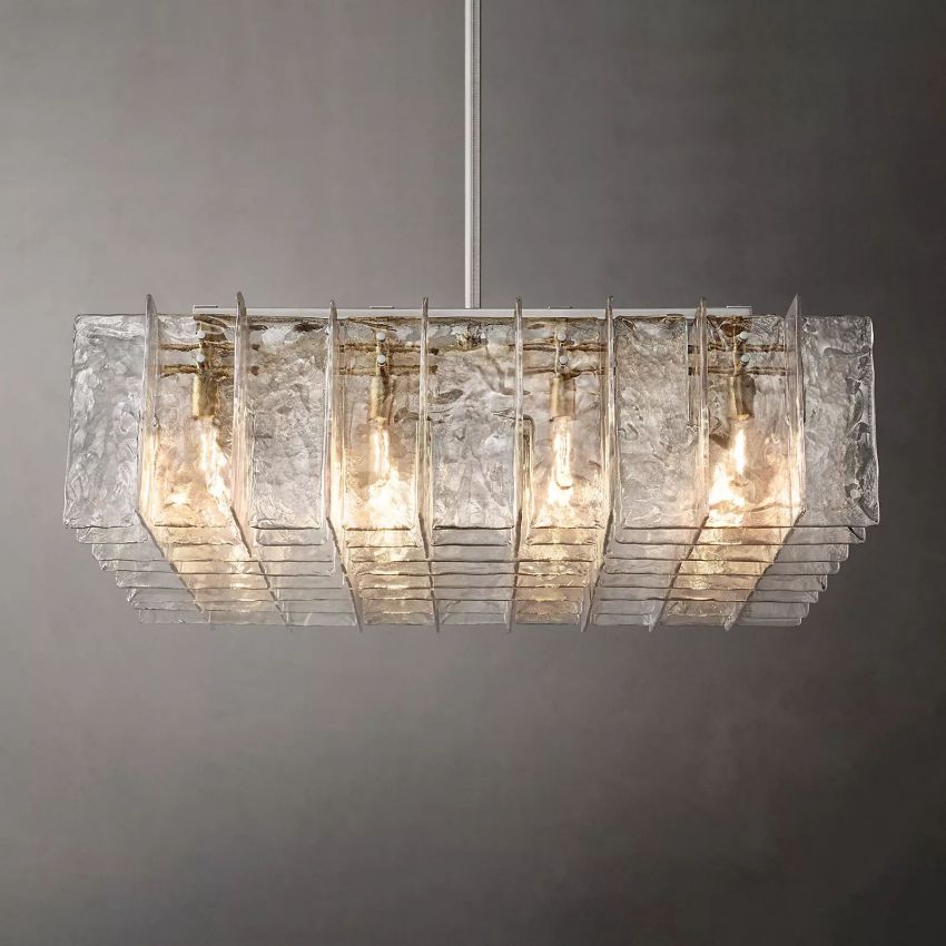 Lattic Square Glass Chandelier 49"-Nobipets