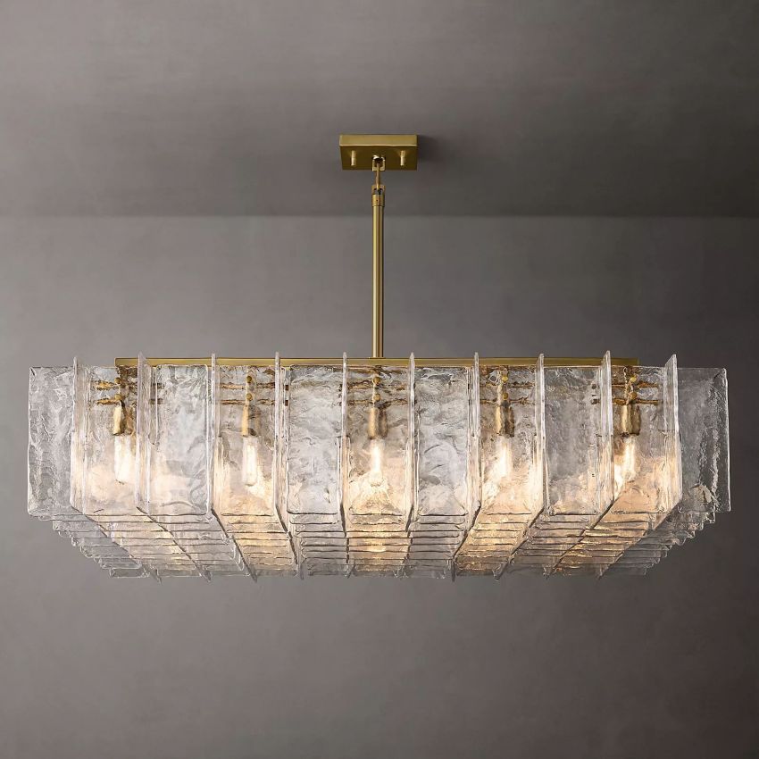 Lattic Square Glass Chandelier 60"-Nobipets