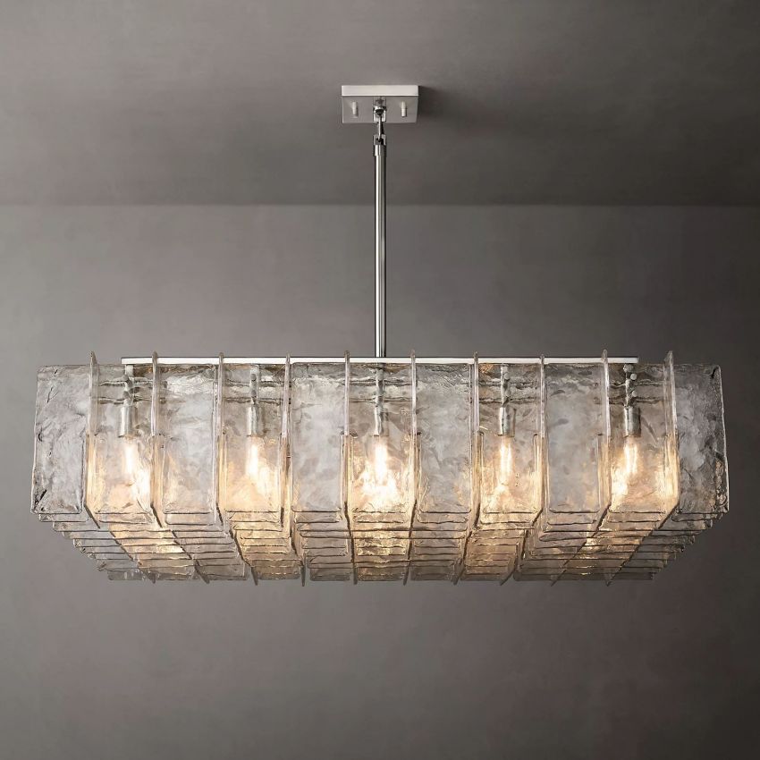 Lattic Square Glass Chandelier 60"-Nobipets