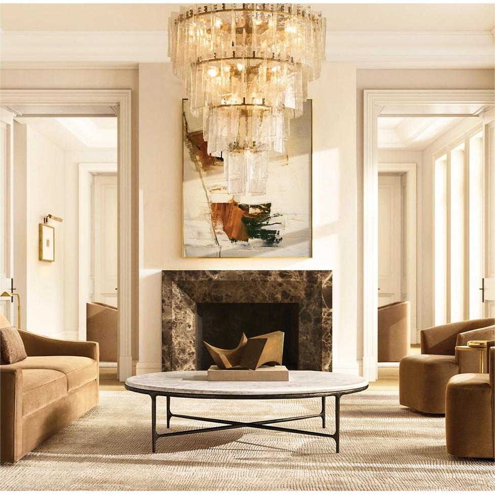 Lattic Tired Glass Chandelier 47"-Nobipets