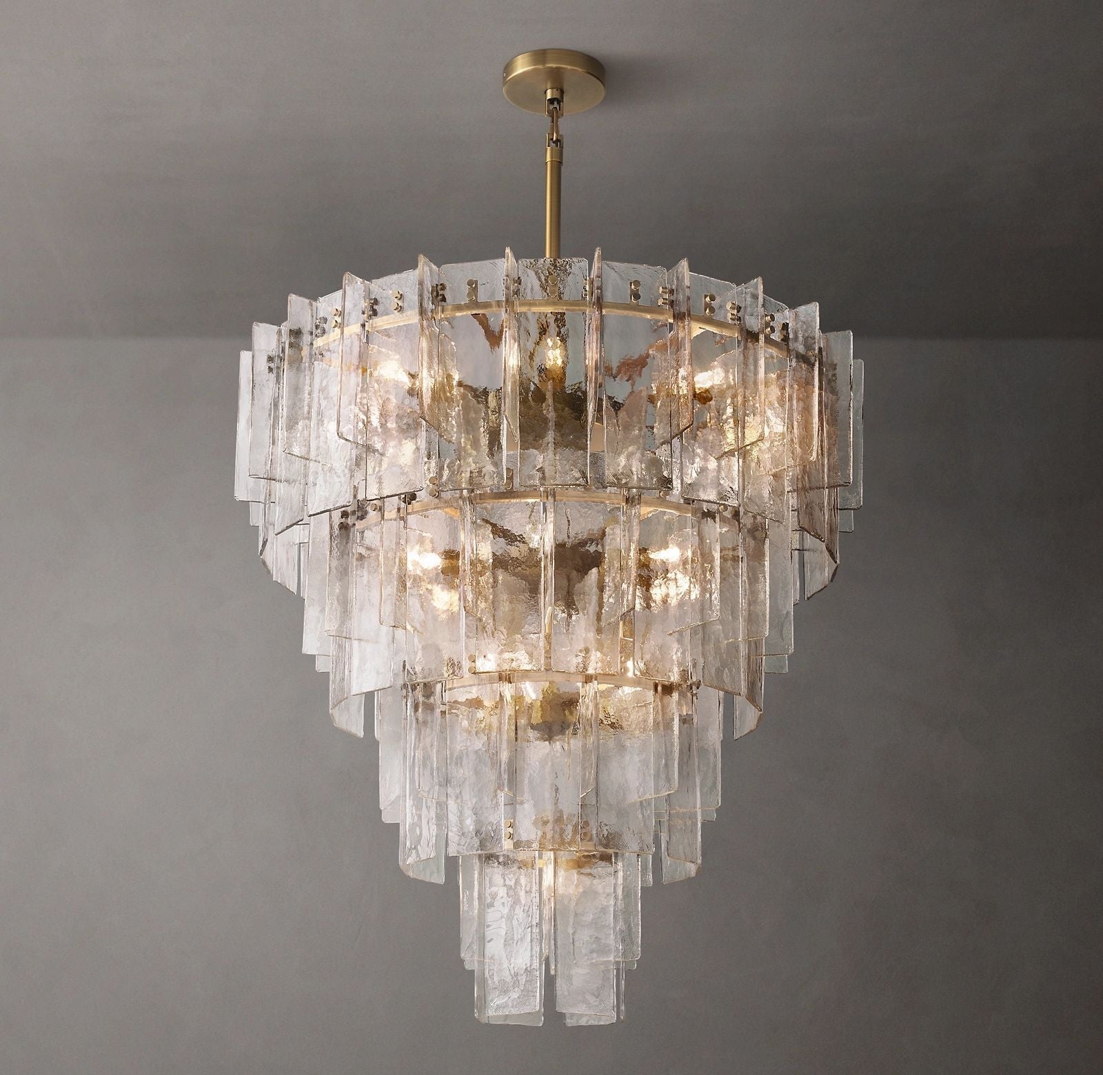 Lattic Tired Glass Chandelier 47"-Nobipets