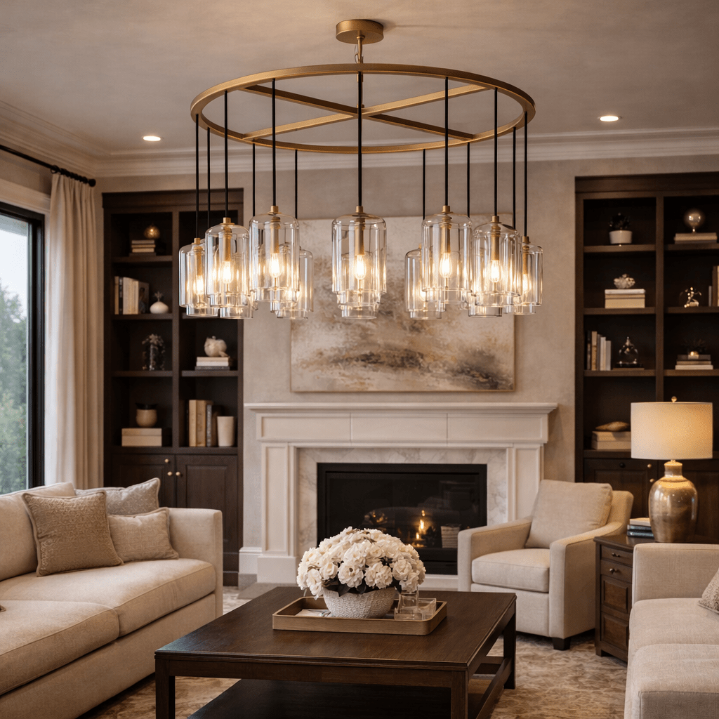 Lcaver Clear Glass Round Chandelier