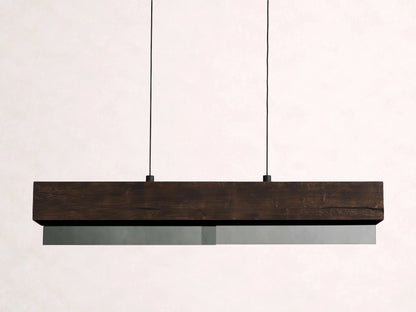 Lena Linear Wood Glass Chandelier 47'' 62" 72"L
