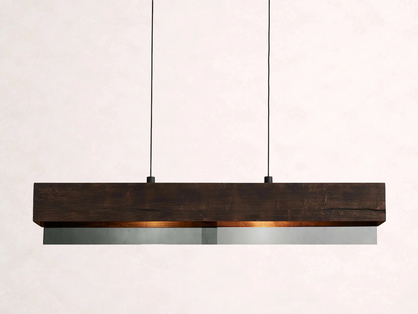 Lena Linear Wood Glass Chandelier 47'' 62" 72"L