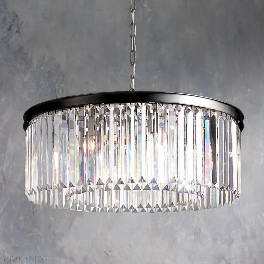 Leyland Round Living Room Glass Chandelier-Nobipets
