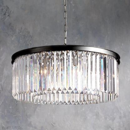 Leyland Round Living Room Glass Chandelier-Nobipets