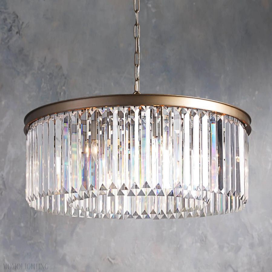 Leyland Round Living Room Glass Chandelier-Nobipets