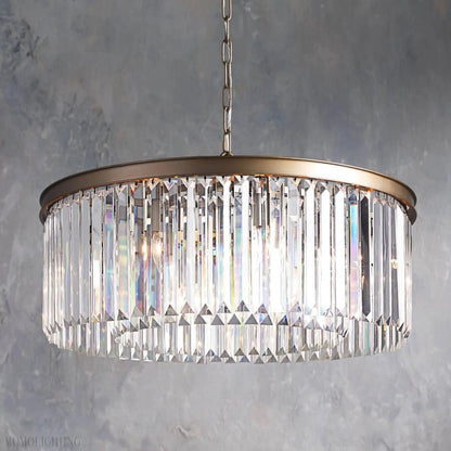 Leyland Round Living Room Glass Chandelier-Nobipets