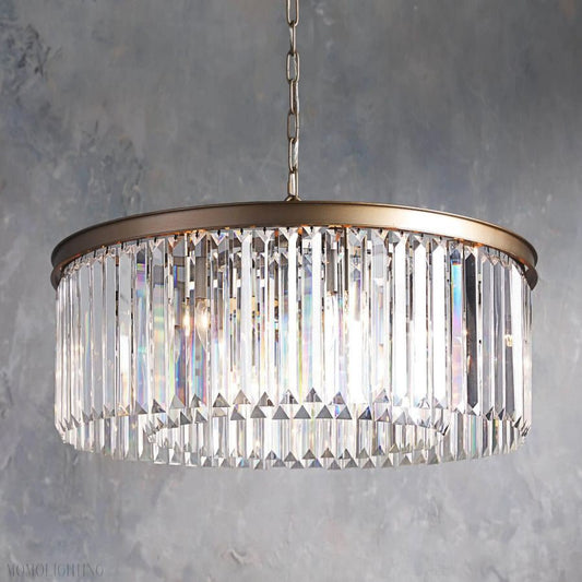 Leyland Round Living Room Glass Chandelier-Nobipets