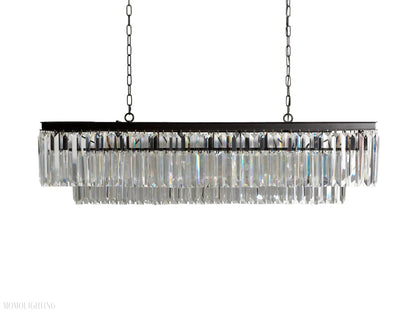 Leyland Tiered Rectangular Chandelier-Nobipets
