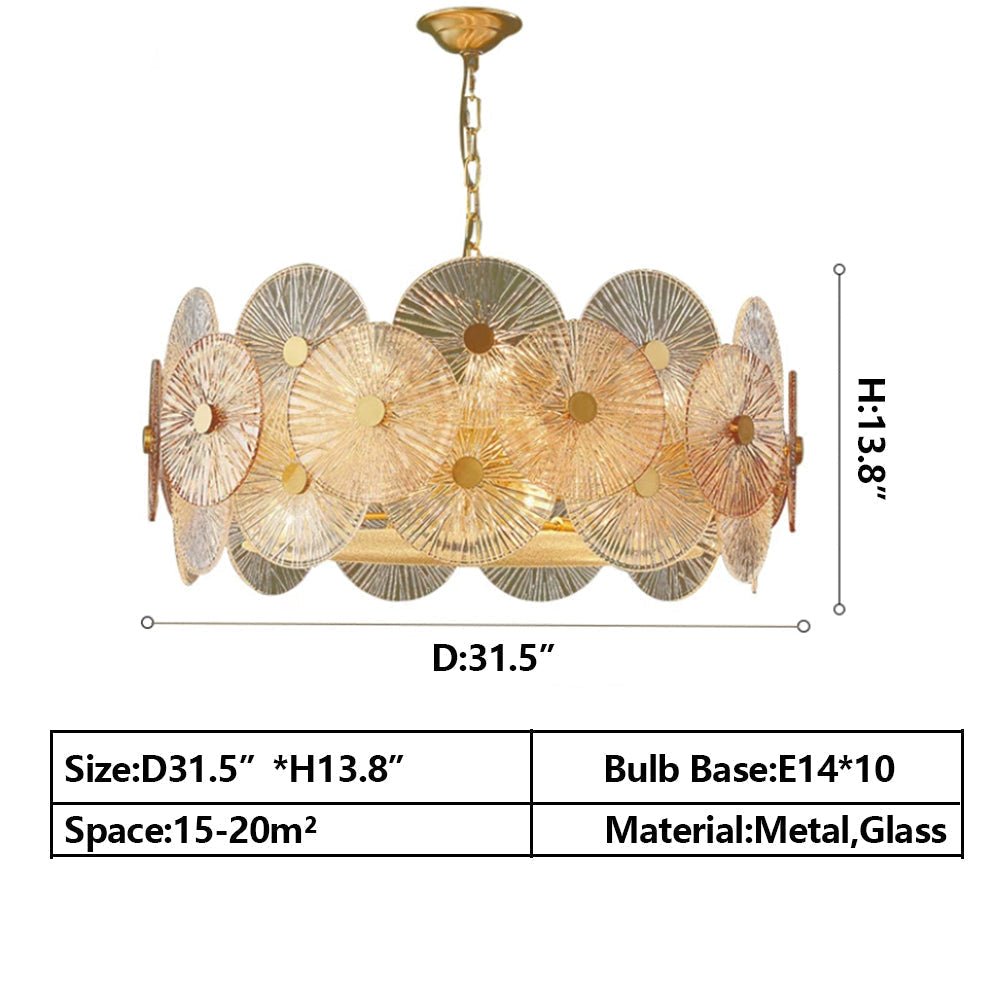 Light Luxury Art Design Creative Round Multi-tiered Glass Chandelier for Living Room/Bedroom-Nobipets