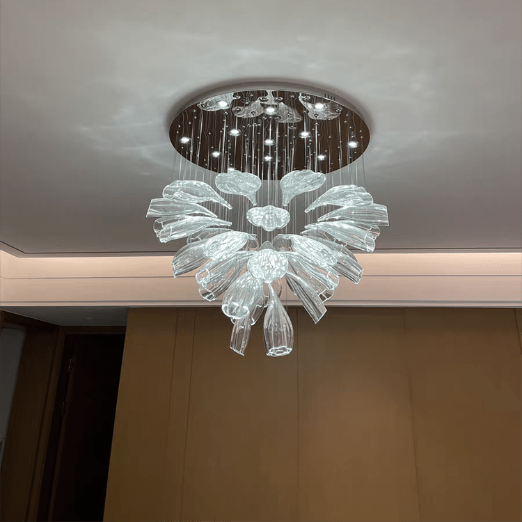 Light Luxury Art Design Petal-like Glass Chandeliers-Nobipets