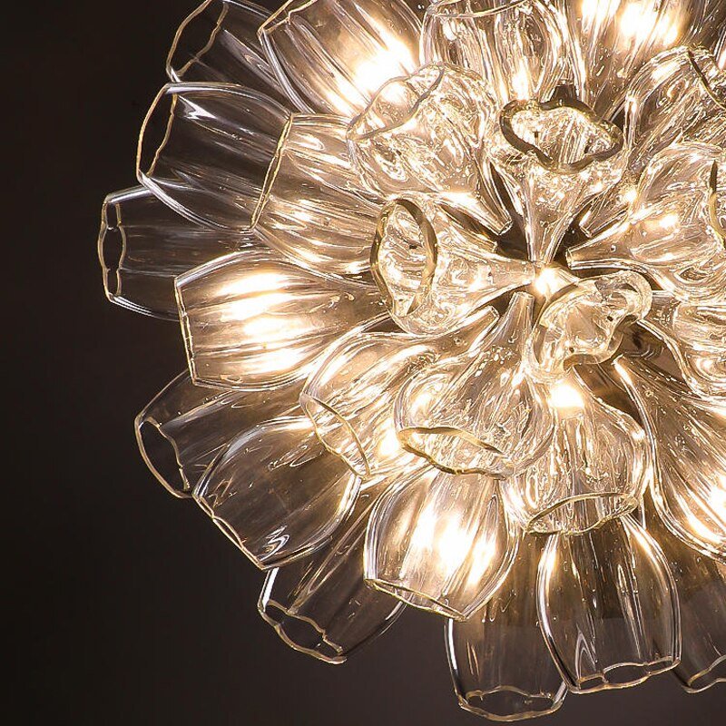 Light Luxury Art Design Petal-like Glass Chandeliers-Nobipets