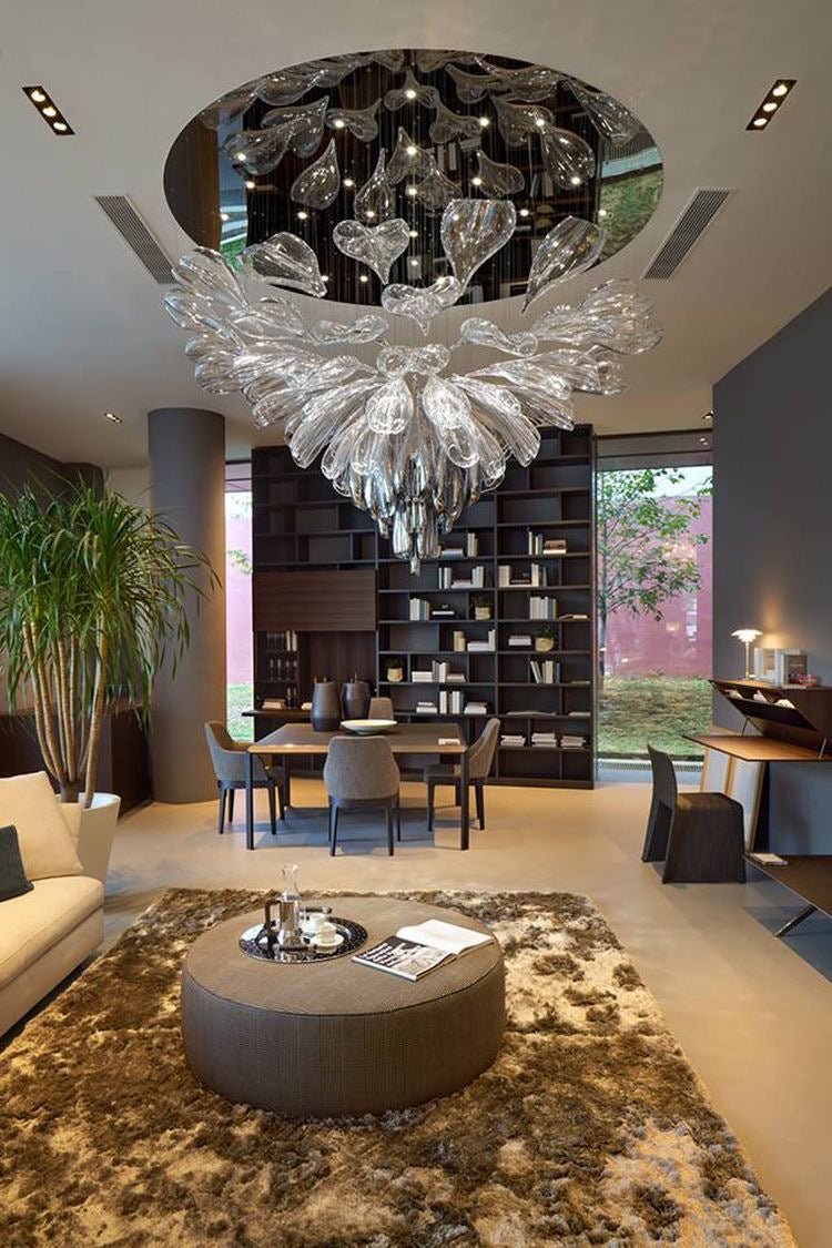 Light Luxury Art Design Petal-like Glass Chandeliers-Nobipets
