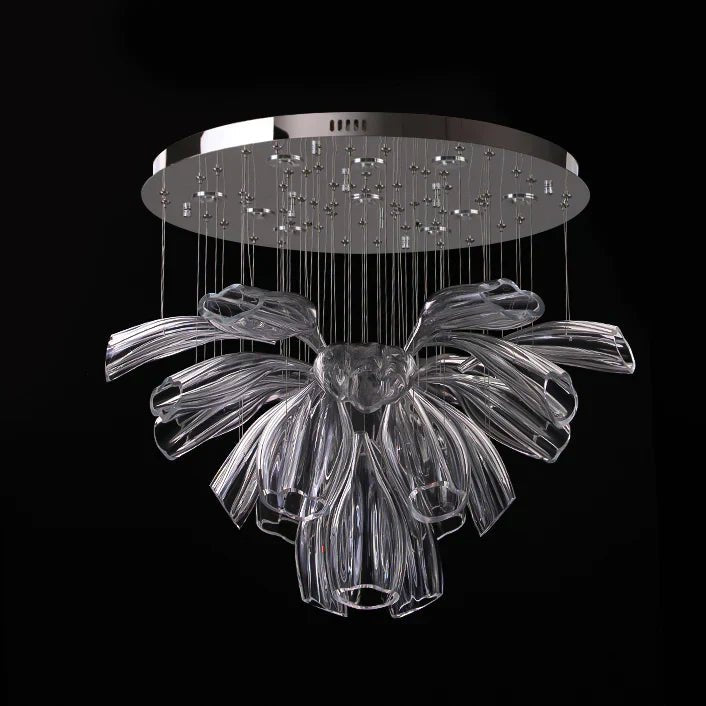 Light Luxury Art Design Petal-like Glass Chandeliers-Nobipets