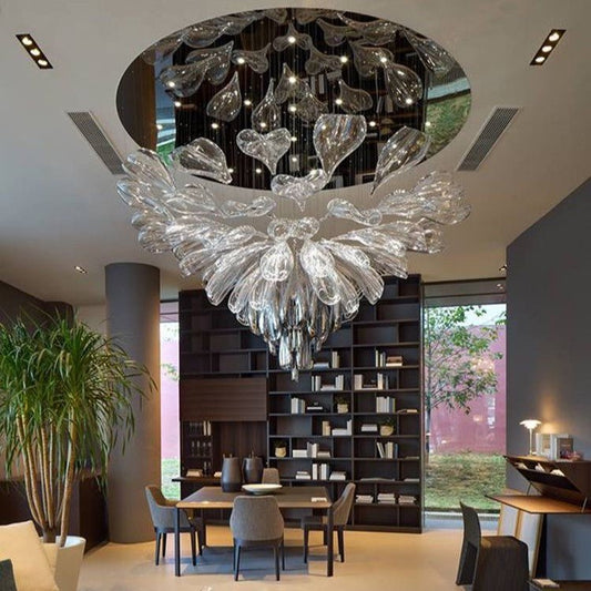 Light Luxury Art Design Petal-like Glass Chandeliers-Nobipets
