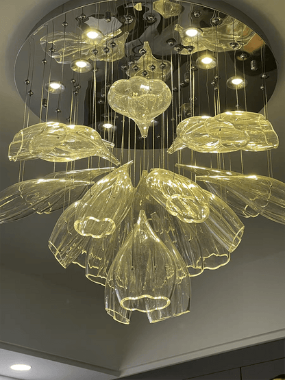 Light Luxury Art Design Petal-like Glass Chandeliers-Nobipets