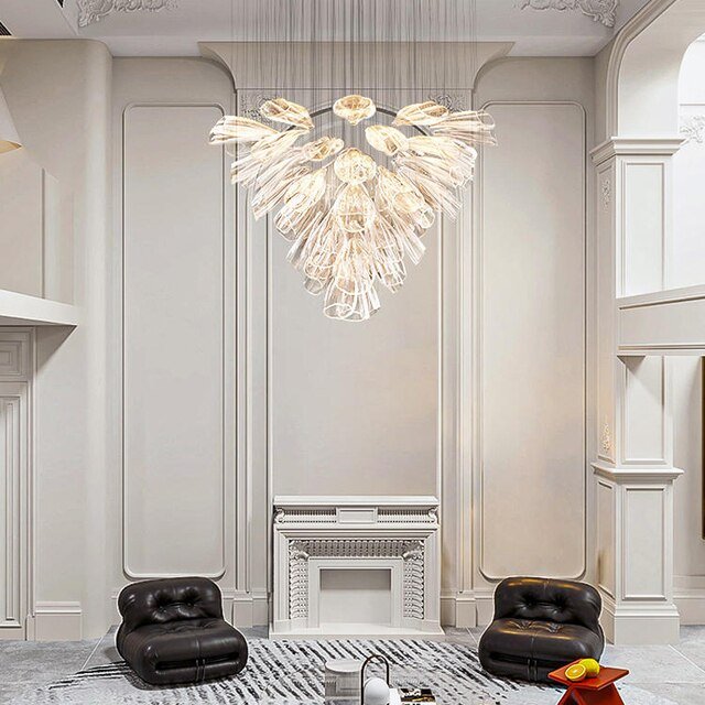 Light Luxury Art Design Petal-like Glass Chandeliers-Nobipets