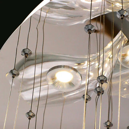 Light Luxury Art Design Petal-like Glass Chandeliers-Nobipets