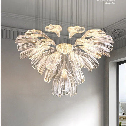 Light Luxury Art Design Petal-like Glass Chandeliers-Nobipets